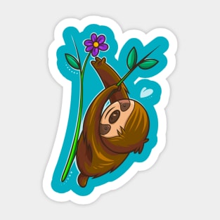 Sloth And Flower Sticker